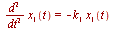 diff(x[1](t), t, t) = `+`(`-`(`*`(k[1], `*`(x[1](t)))))